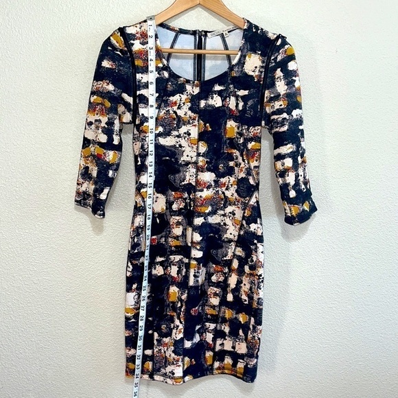 Rachel Roy Woman Art Deco Pattern Textile Long Zipper Sleeve Dress Size M - Picture 12 of 12